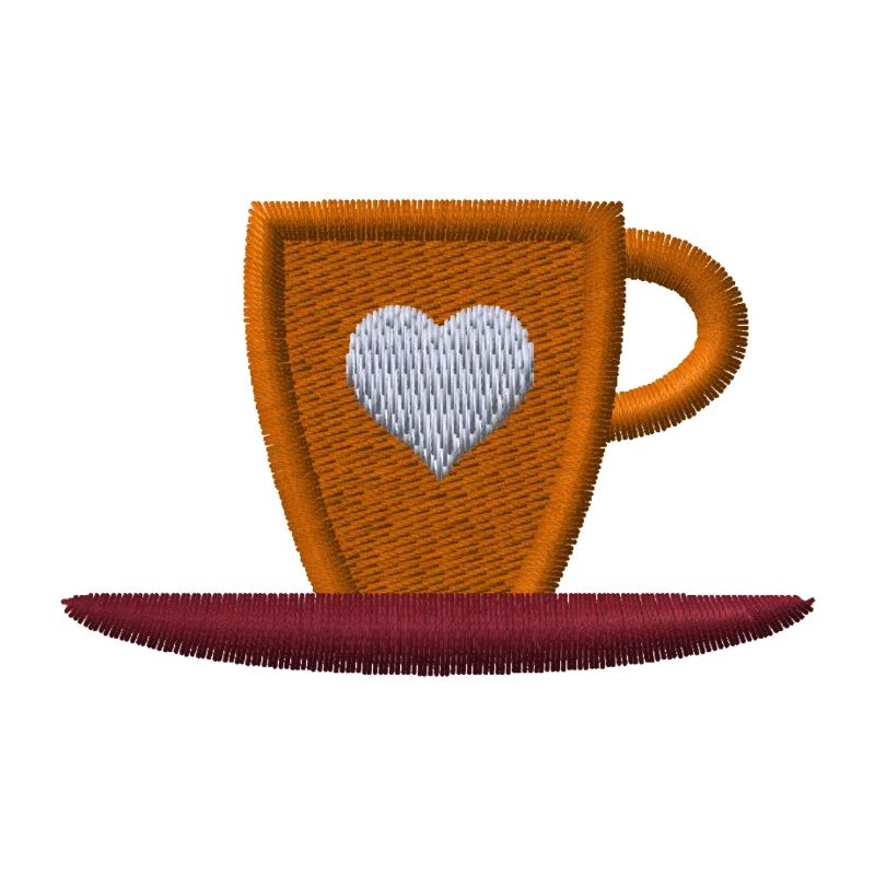 Tasse à café brodée
