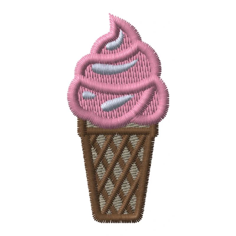 Glace molle brodée