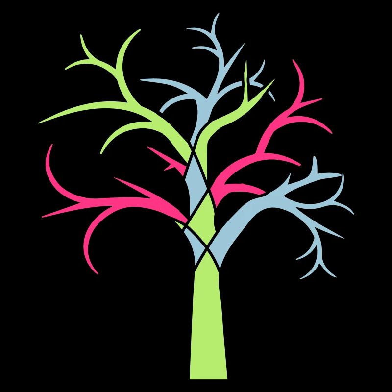 Bunter Baum Winter Herbst Wald Bäumchen Silhouette