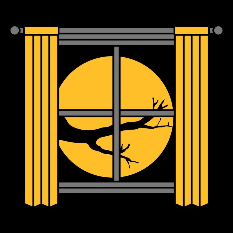 Moon Night Tree Window