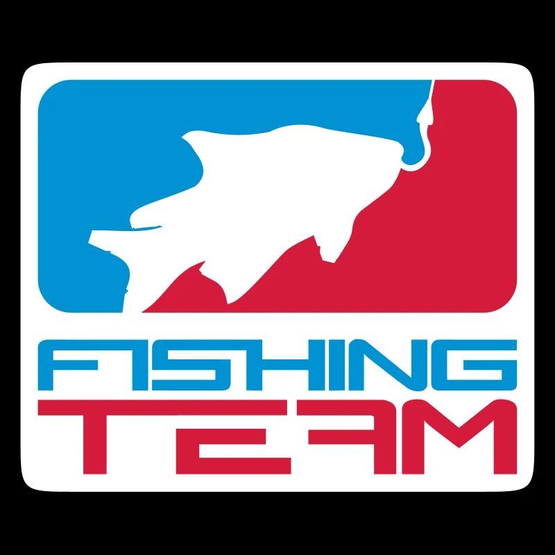 équipe de pêche sport logo poisson rouge bleu