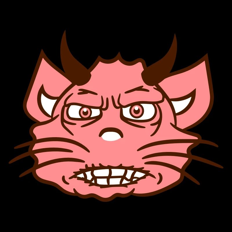 Demon Monster Cat Halloween Horror Devil Horns