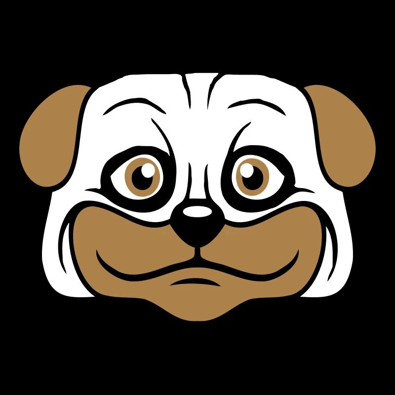 Hund Mops Klein Süß Dick Lieb Glücklich Comic Spaß