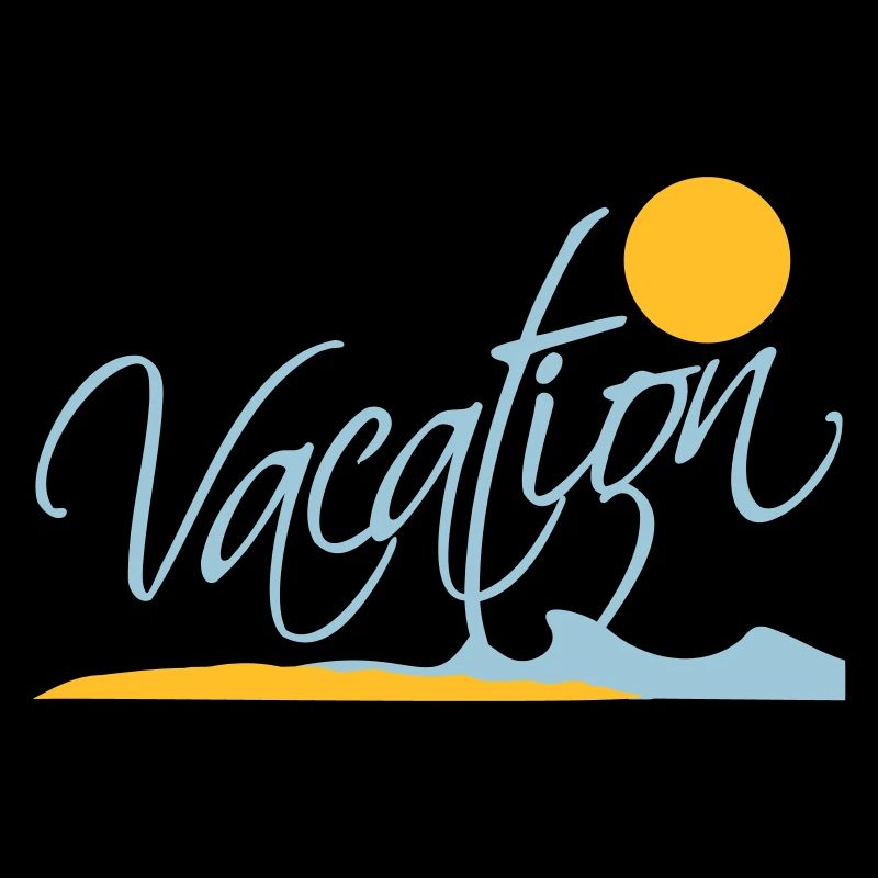Vacances Dire Texte Soleil Plage Lettrage Logo