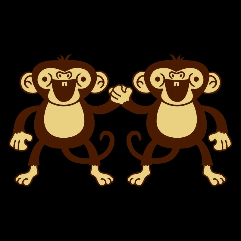 2 amis de singe mignon couple équipe