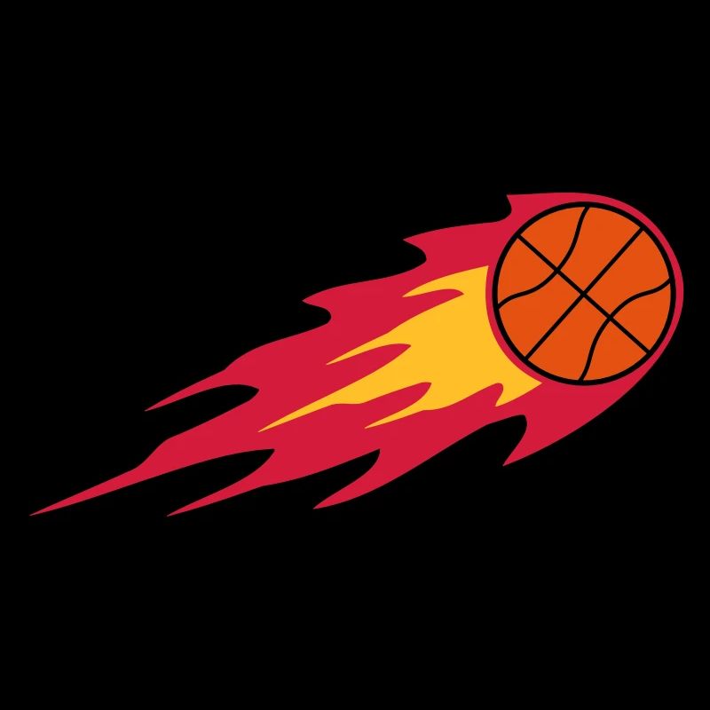 Basketball Fire Ball Logo