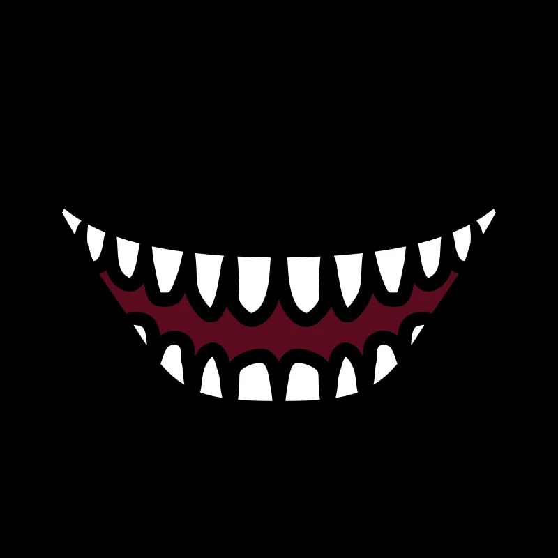 Gueule de monstre qui rit grimaçant laid
