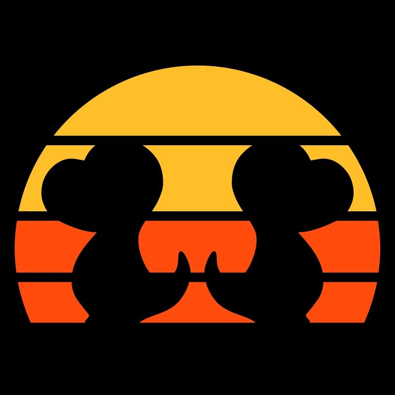 Zwei Dinosaurierbabys vor Halbsonne