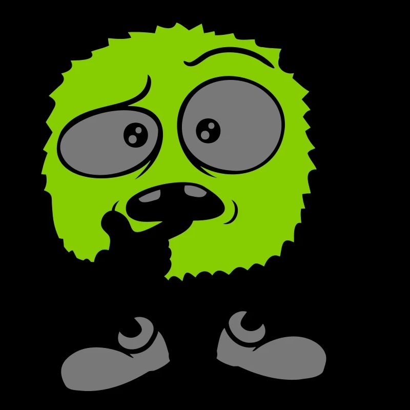 Comic skeptical face monster