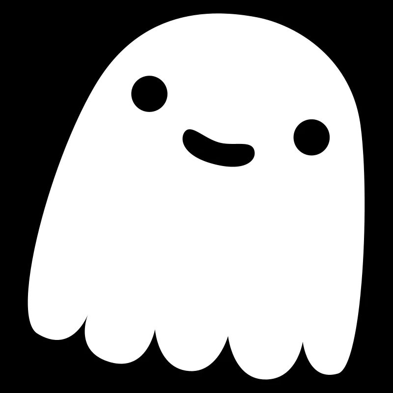 fantôme en blanc souriant