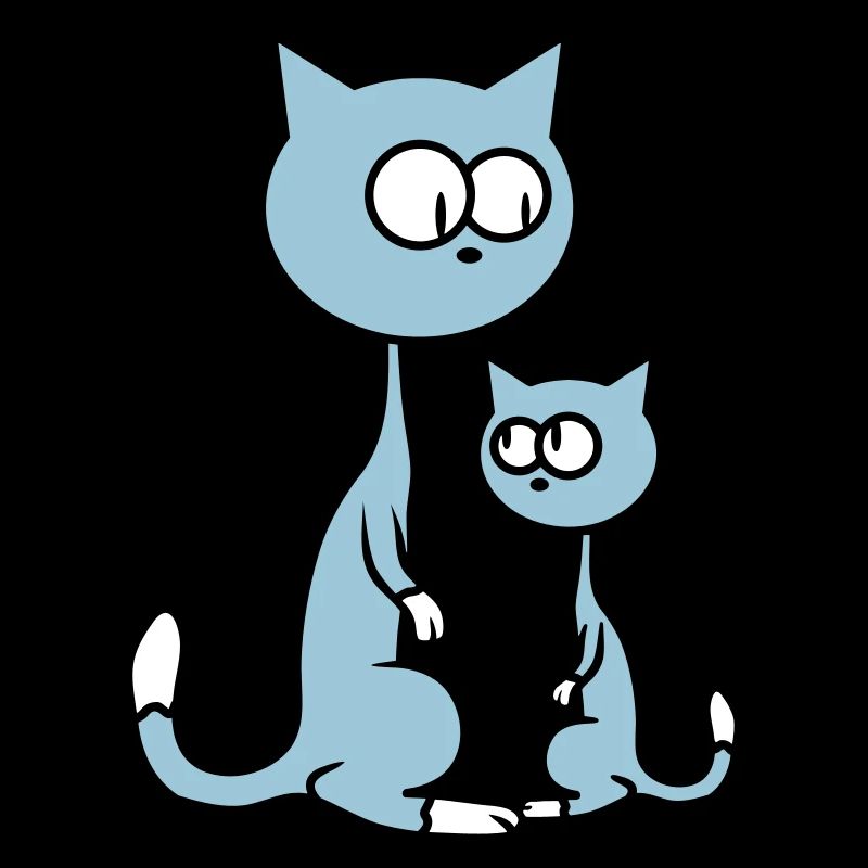 2 Curious Cats Looking Funny Mom Dad Child