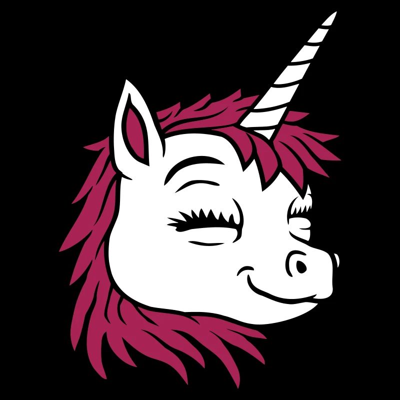 Comic face happy unicorn