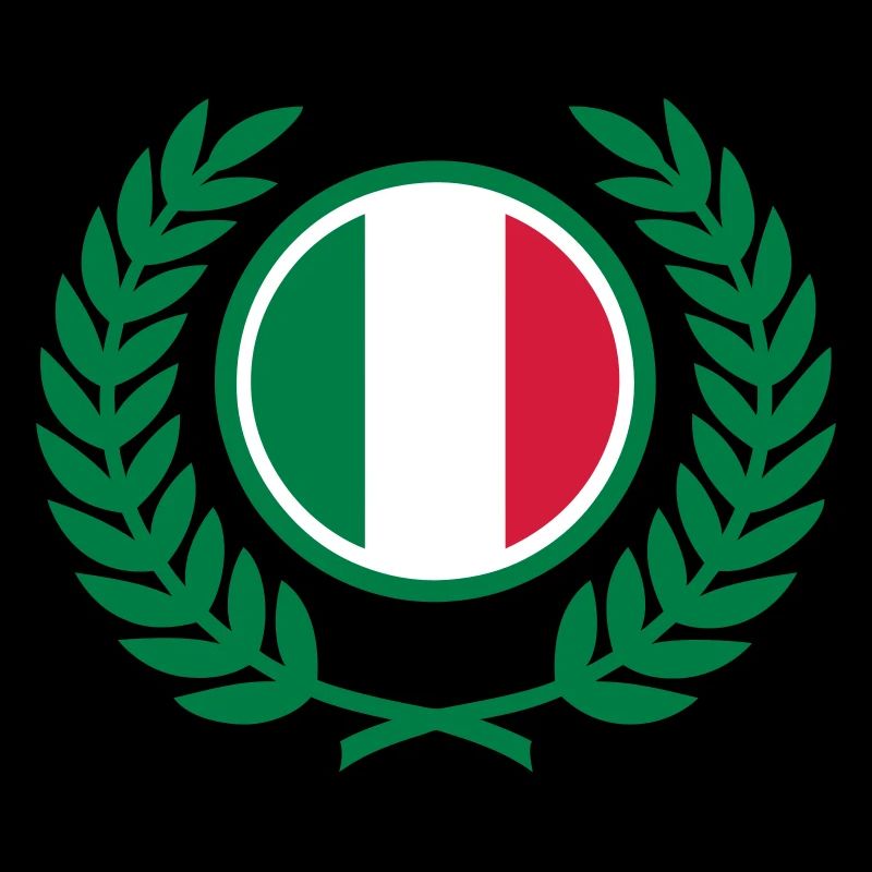 Italy (flag & laurel wreath)