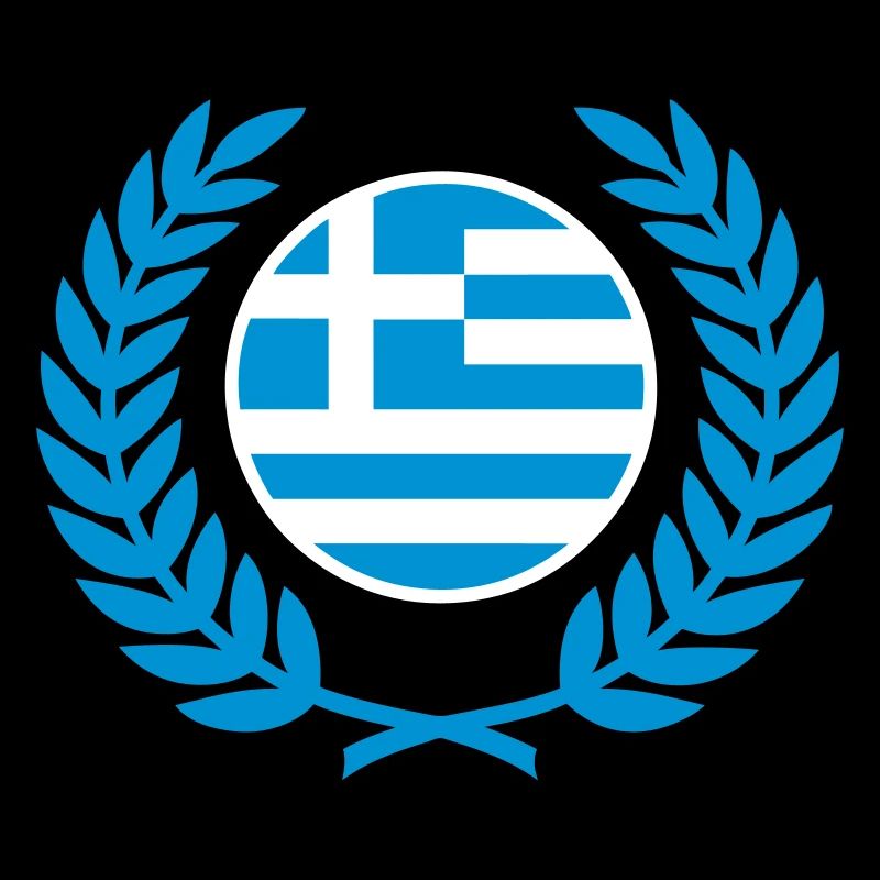 Grèce (drapeau et couronne de laurier)