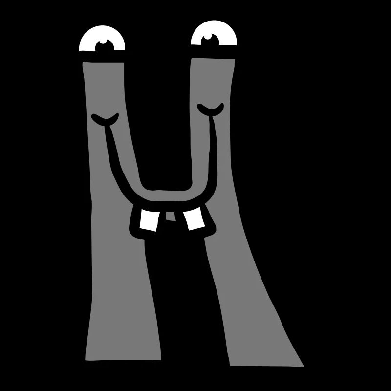 Buchstabe H Comic Gesicht Lustig Monster
