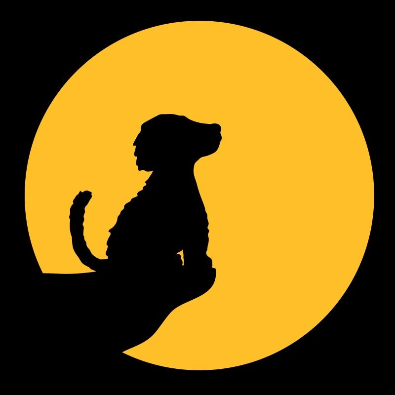 Mond Klippe sitzender Hund