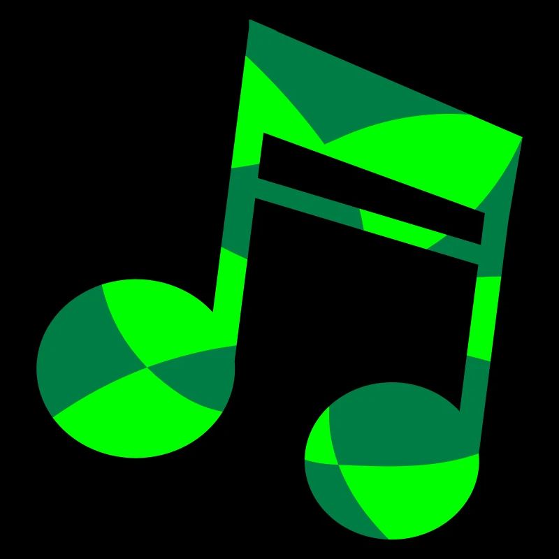 Green Music Note with Pattern Cool Party Music Note
