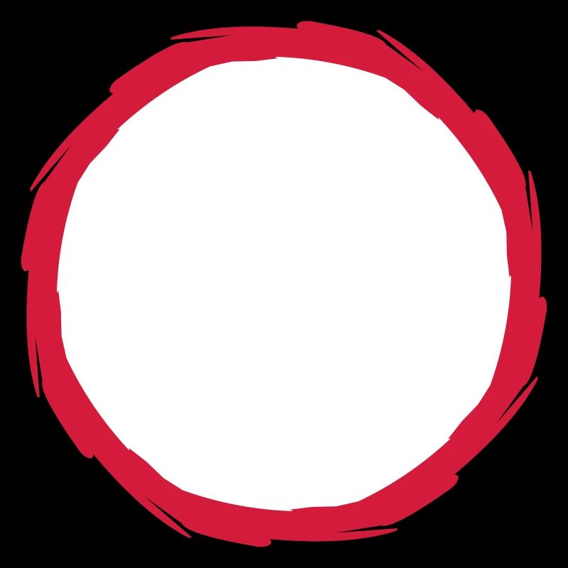 red ring circle round frame outline contour path