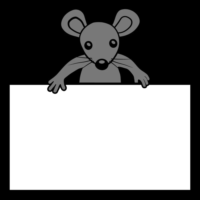 Maus mit Schild