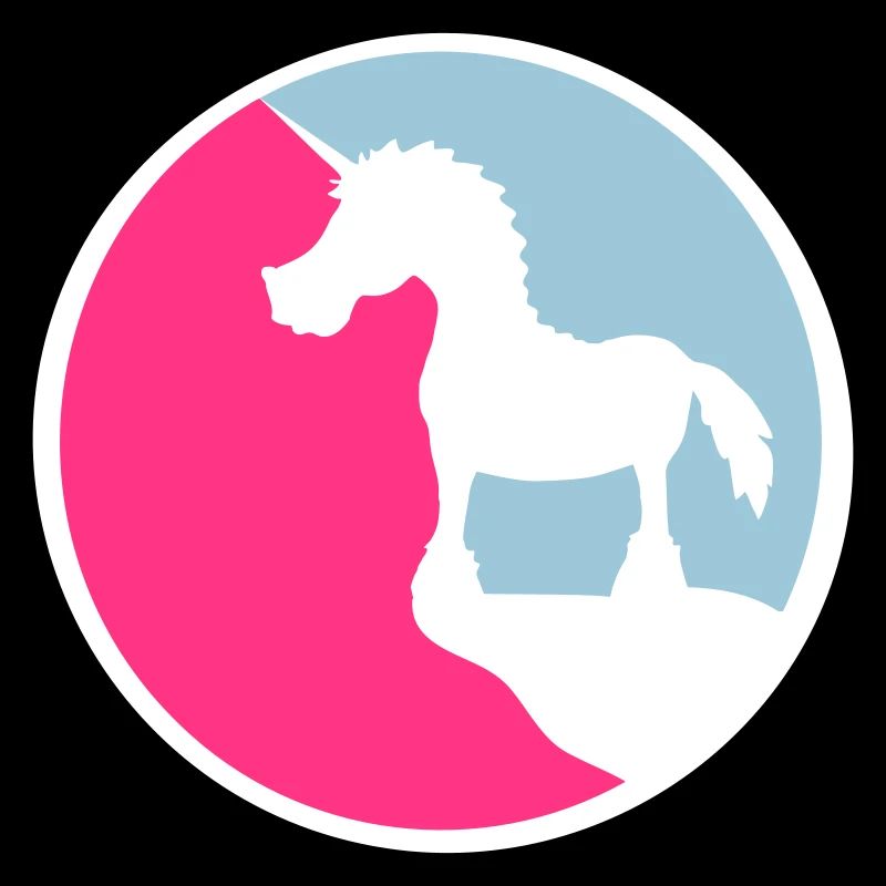 Unicorn Cliff Moon Mountain Round Night Silhouette Cute