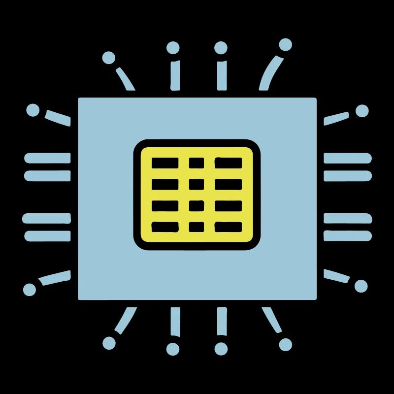 Digital Computer Chip Icon