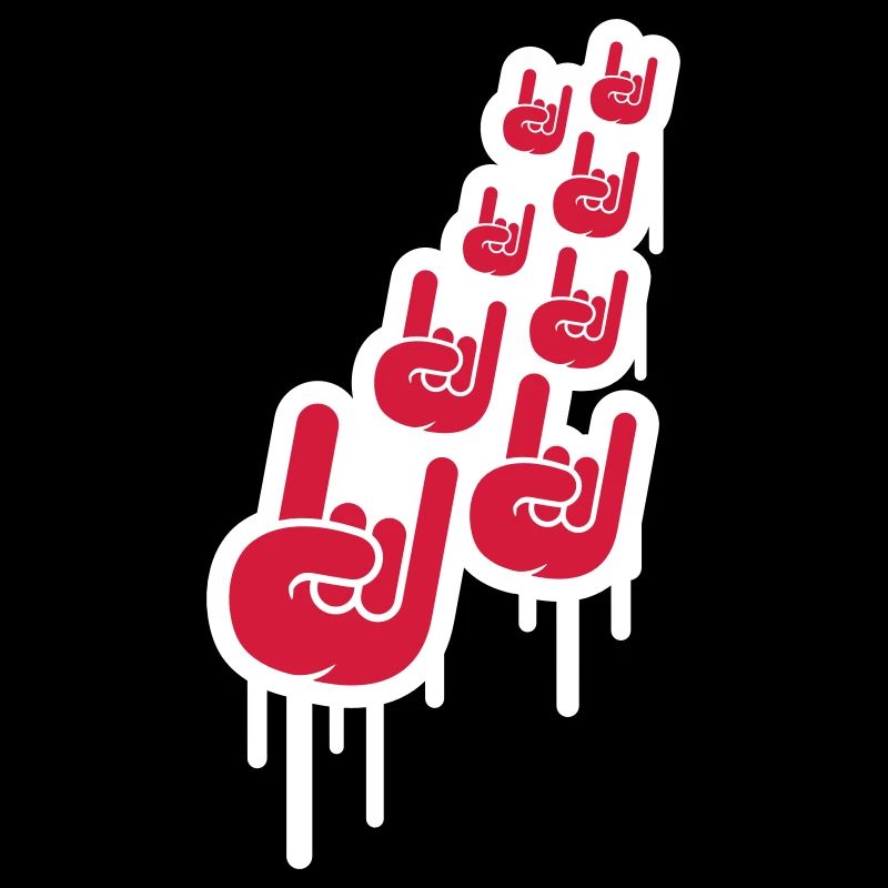 Heavy Metal Hard Rock Graffiti Cornes Geste de la main