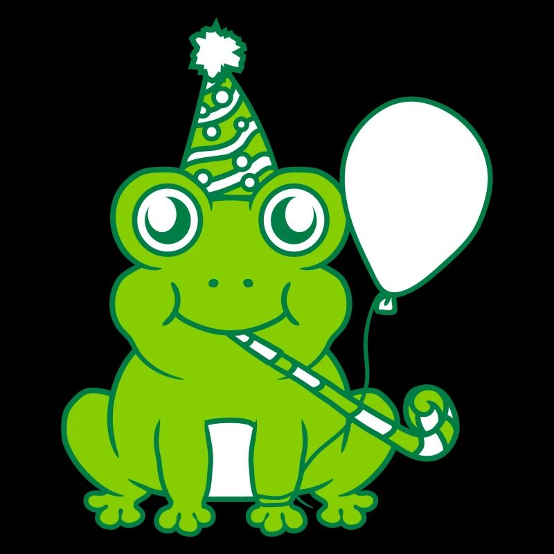 Geburtstag feiernder kleiner Frosch