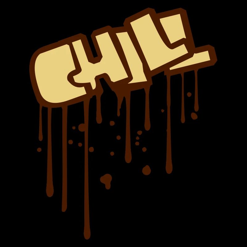 graffiti gouttes spray tampon text chill paresseux