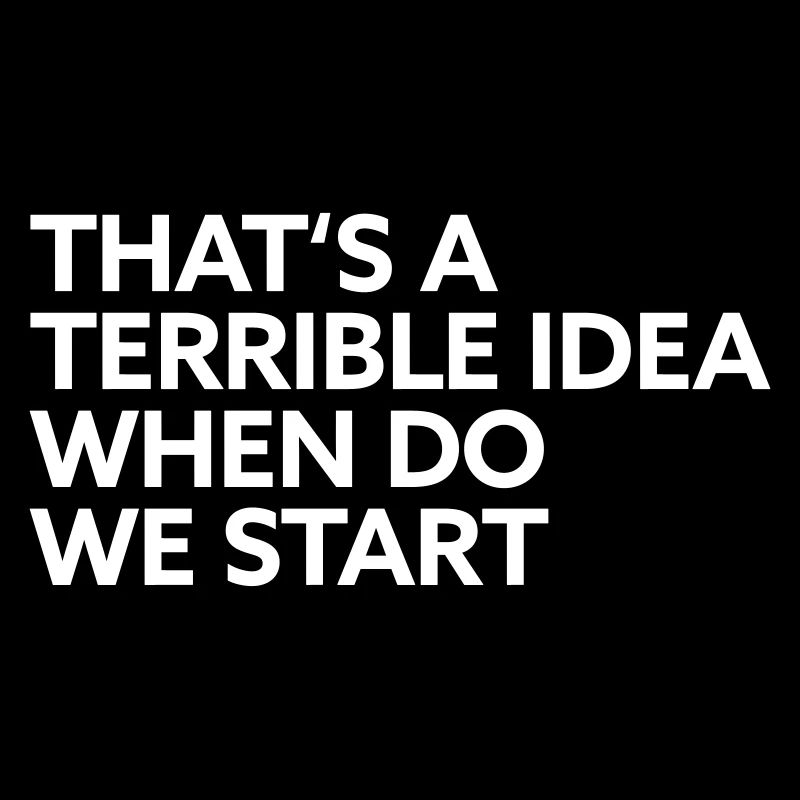 That s a terrible Idea when do we start
