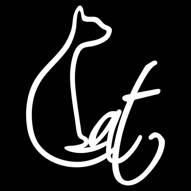 chat assis jolie silhouette chat texte contour