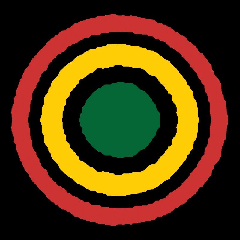 Abstract Concentric Reggae Circle Design