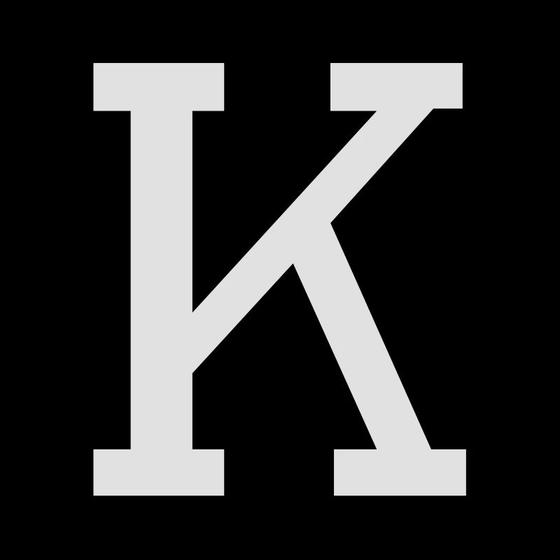 Lettre K en deux couleurs