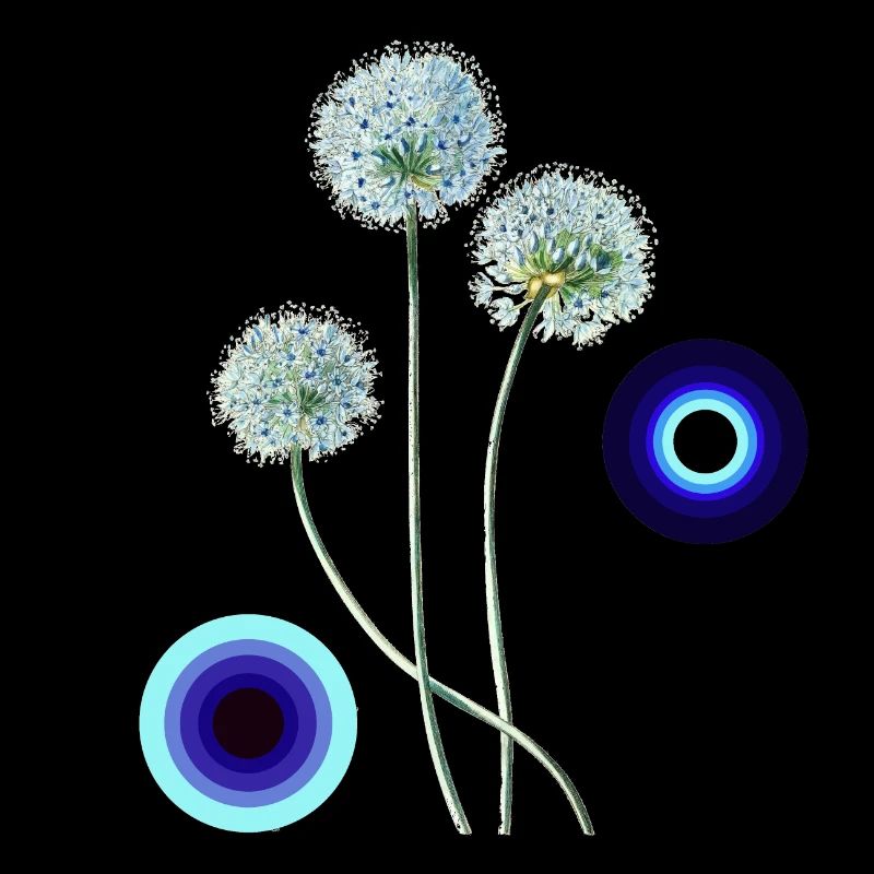 Alliumblüten im Retro-Stil