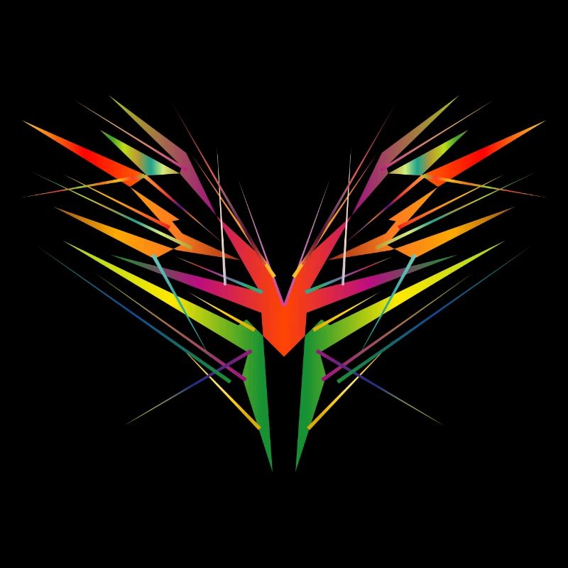 colorful abstract wing shape