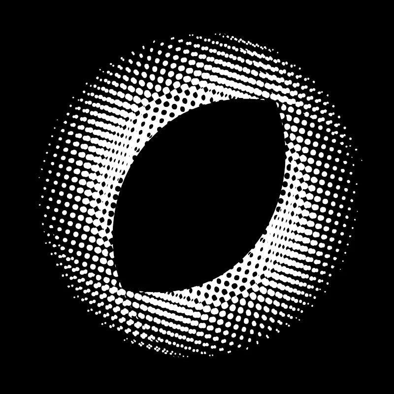 dotted, oval art white