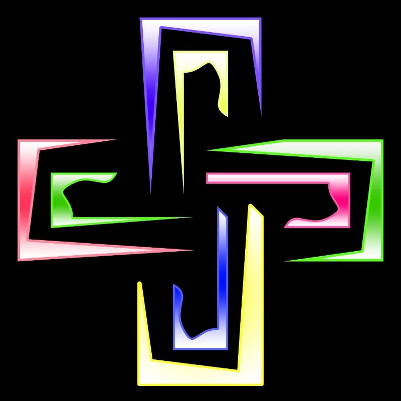 Neon Prism Frames Abstract Logo