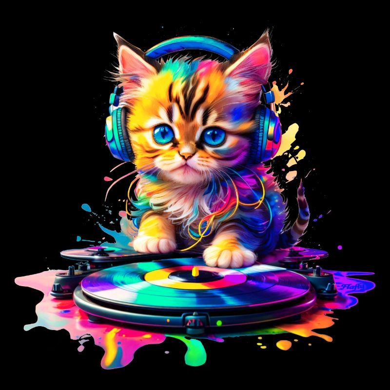 Kätzchen DJ - Regenbogen 2
