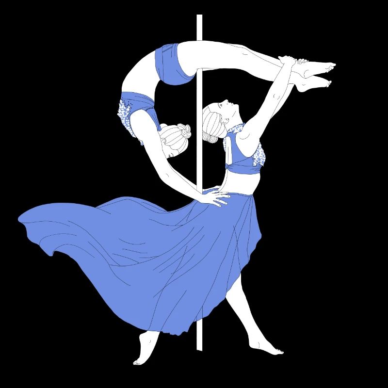 Pole Dance Blue Impression