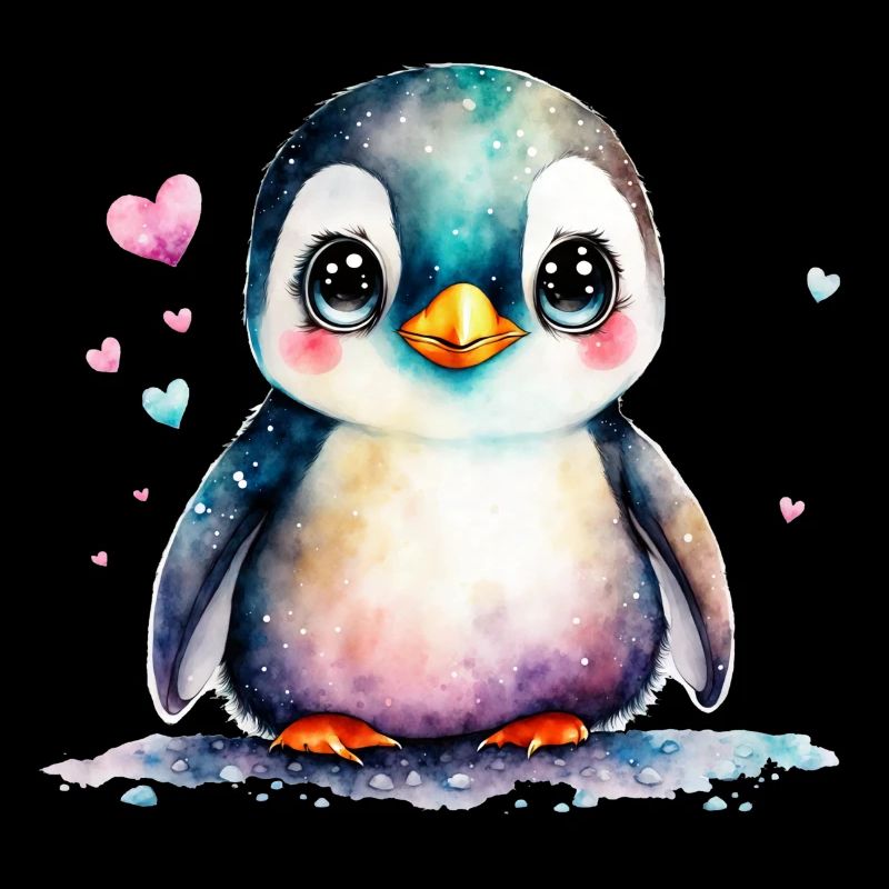 Un petit mignon bébé pingouin oiseau pingouins