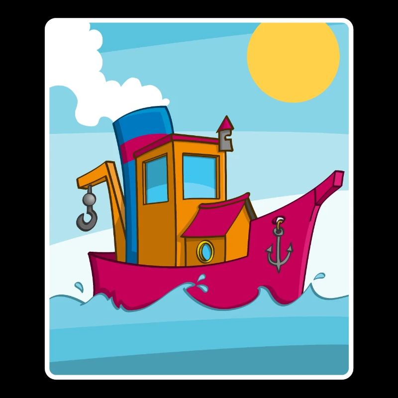 Buntes Bild eines lustigen Schleppers