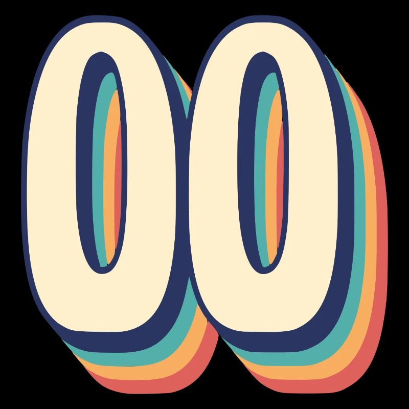 Vintage Retro T-Shirt Nummer 00 Zero Zero