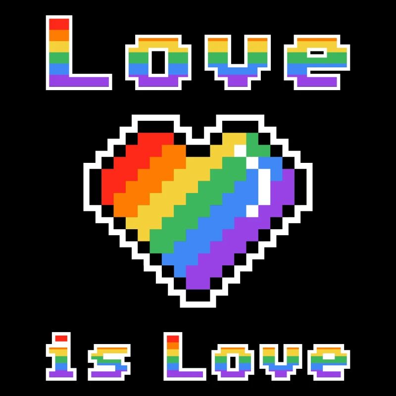 Pixelherz Regenbogen Liebe
