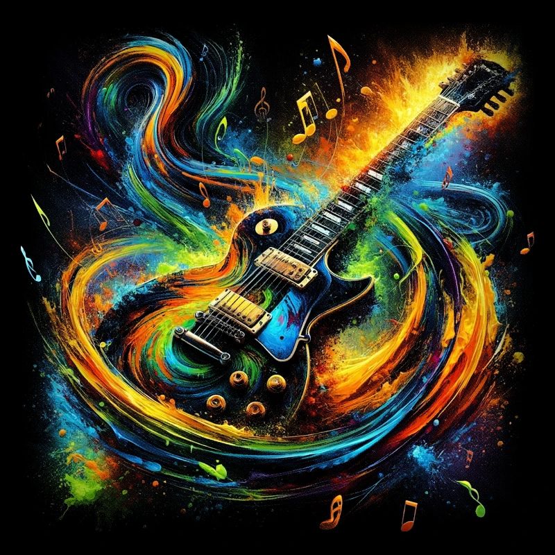 Expression de guitare colorée