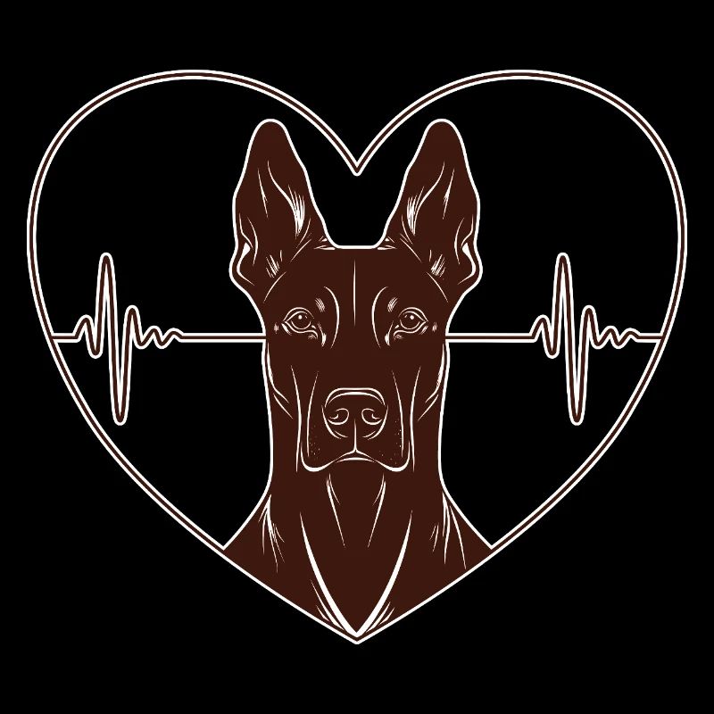 Conception de doberman en forme de cœur – Look rouille