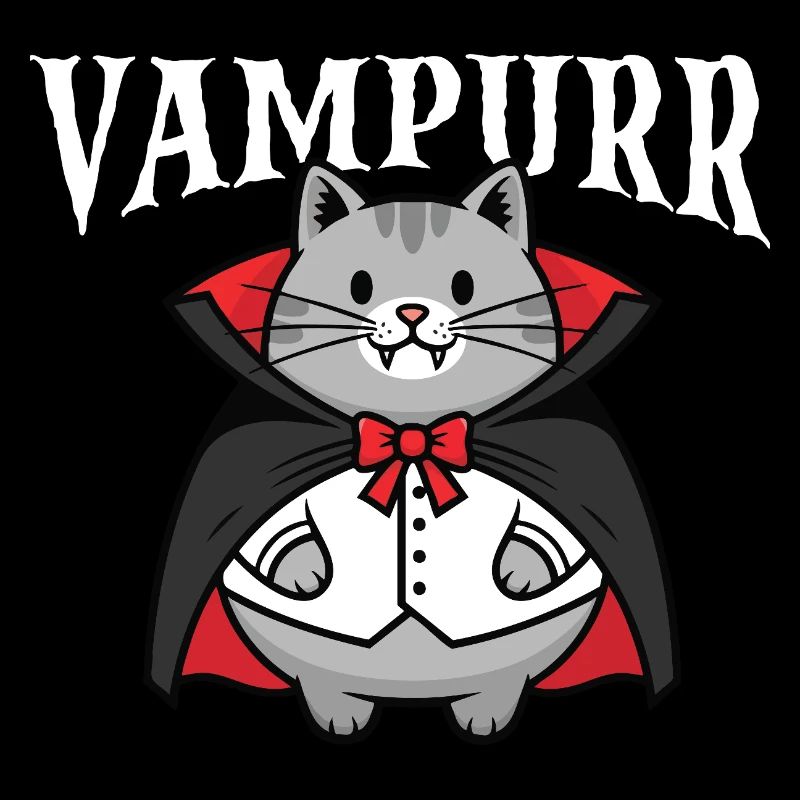 Vampurr Spooky Halloween Vampire Cat