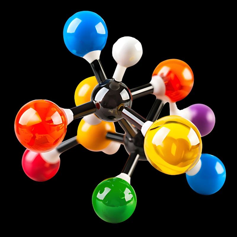 Modèle de structure moléculaire coloré