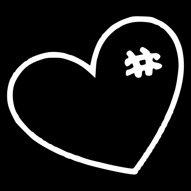 Coeur blanc avec points de suture