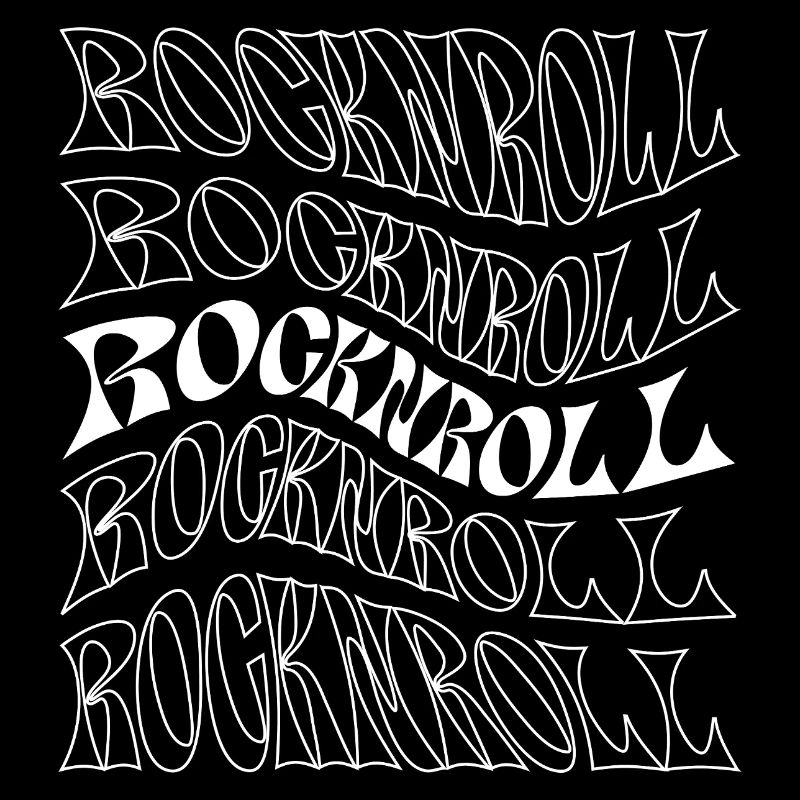 Typographie ondulée rocknroll psychédélique