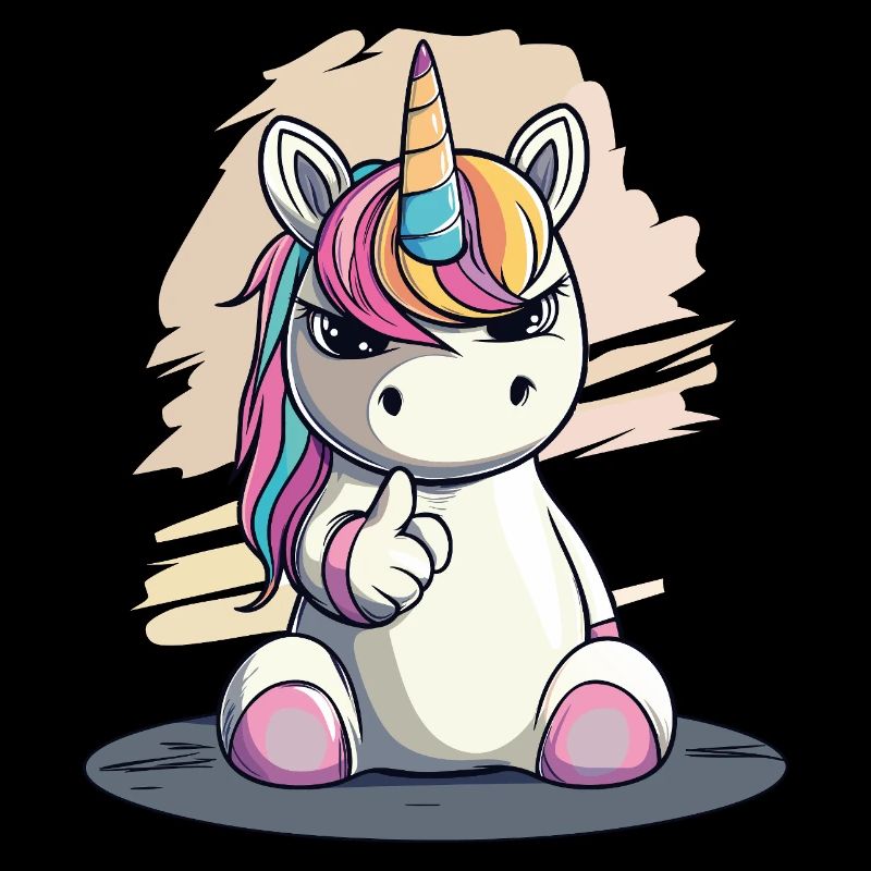 Licorne effrontée avec index – Mignon et cool