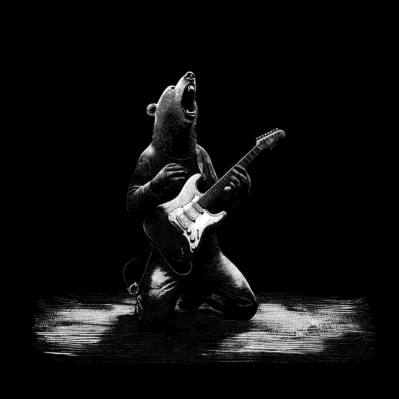 Wilder Bär spielt E-Gitarre - Rocker Geschenk